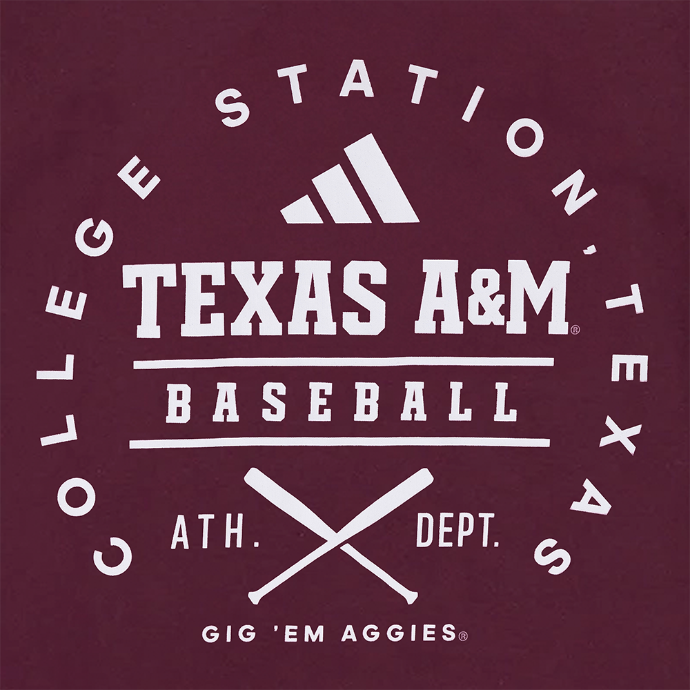 Texas A&M Adidas Baseball Bat Crossing Pregame T-Shirt