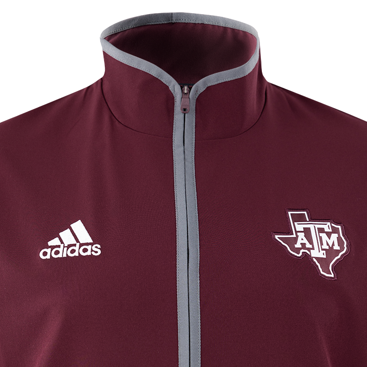 Texas A&M Adidas Maroon Woven Short Sleeve Quarter Zip Jacket