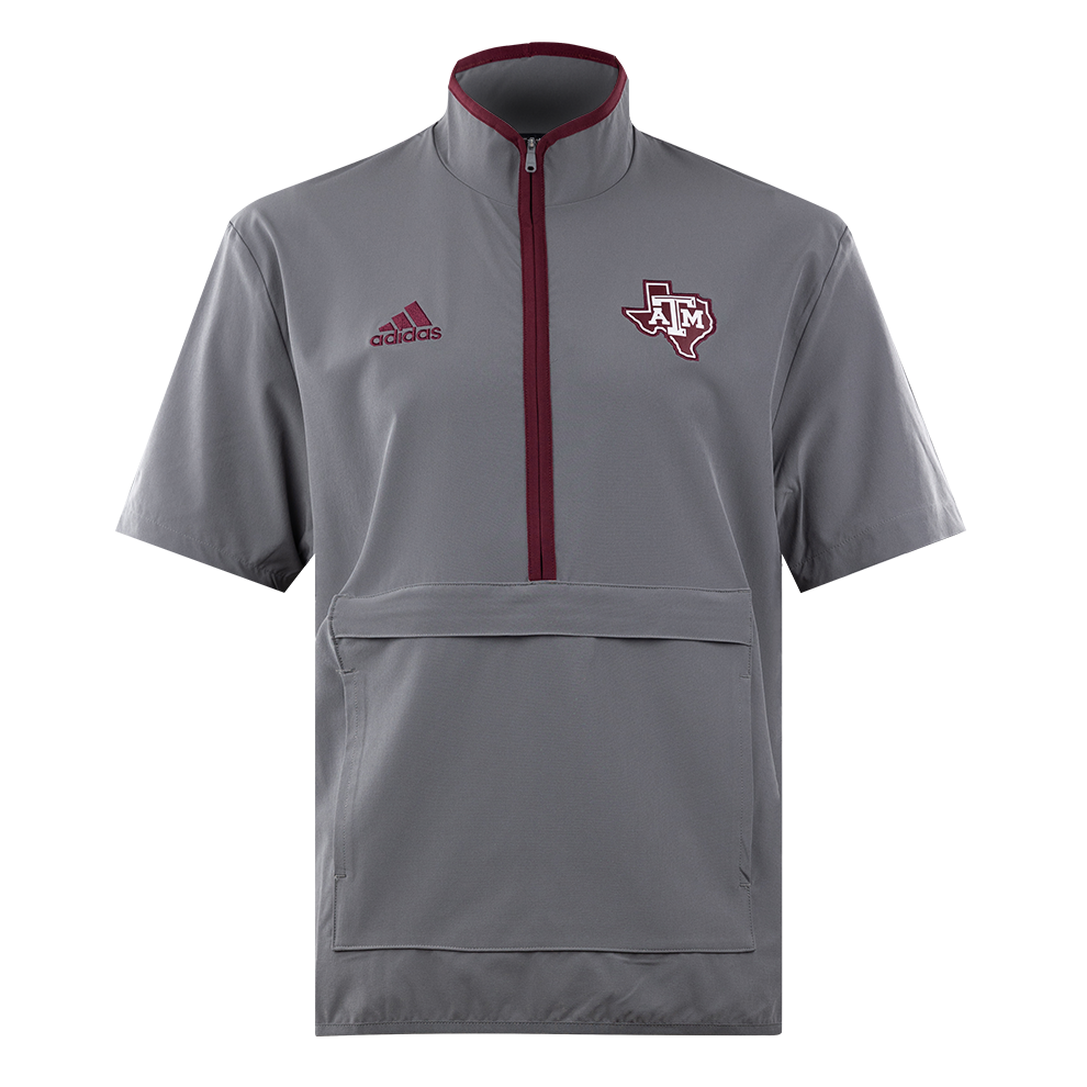 Texas A&M Adidas Woven Short Sleeve Quarter Zip Jacket