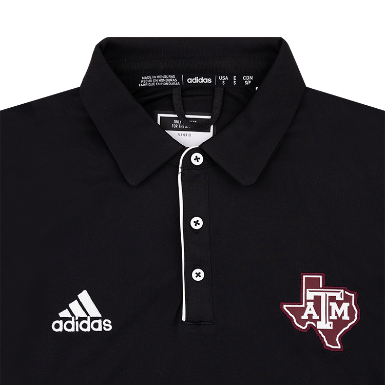 Texas A&M Adidas Black Coaches Polo