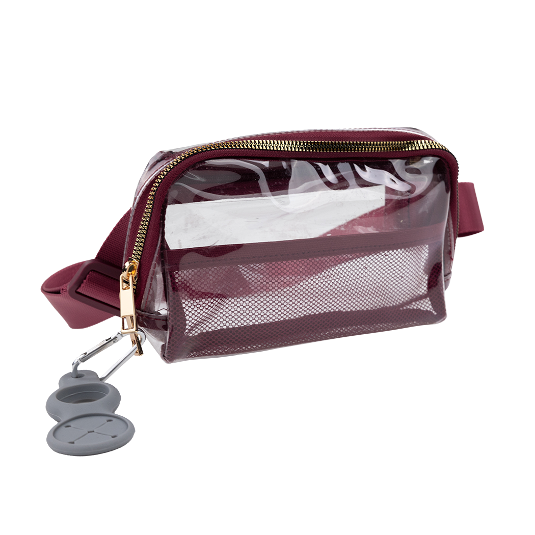 Maroon Clear Fanny Pack