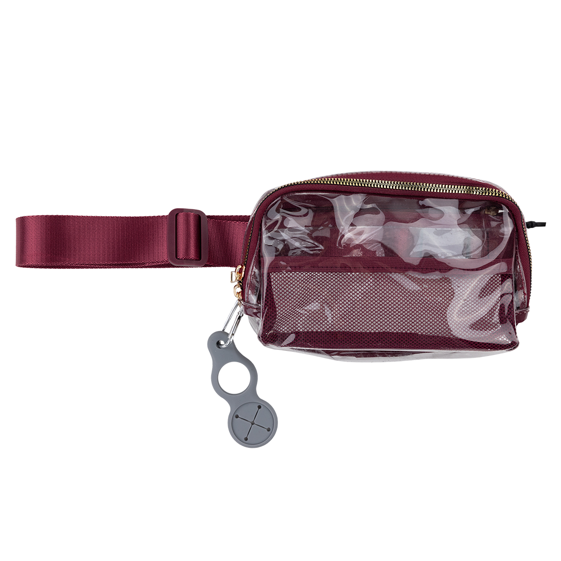 Maroon Clear Fanny Pack