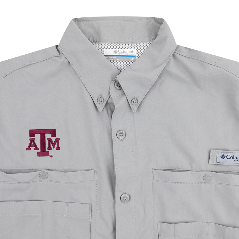 Texas A&M Columbia Gray Tamiami Short Sleeve Shirt