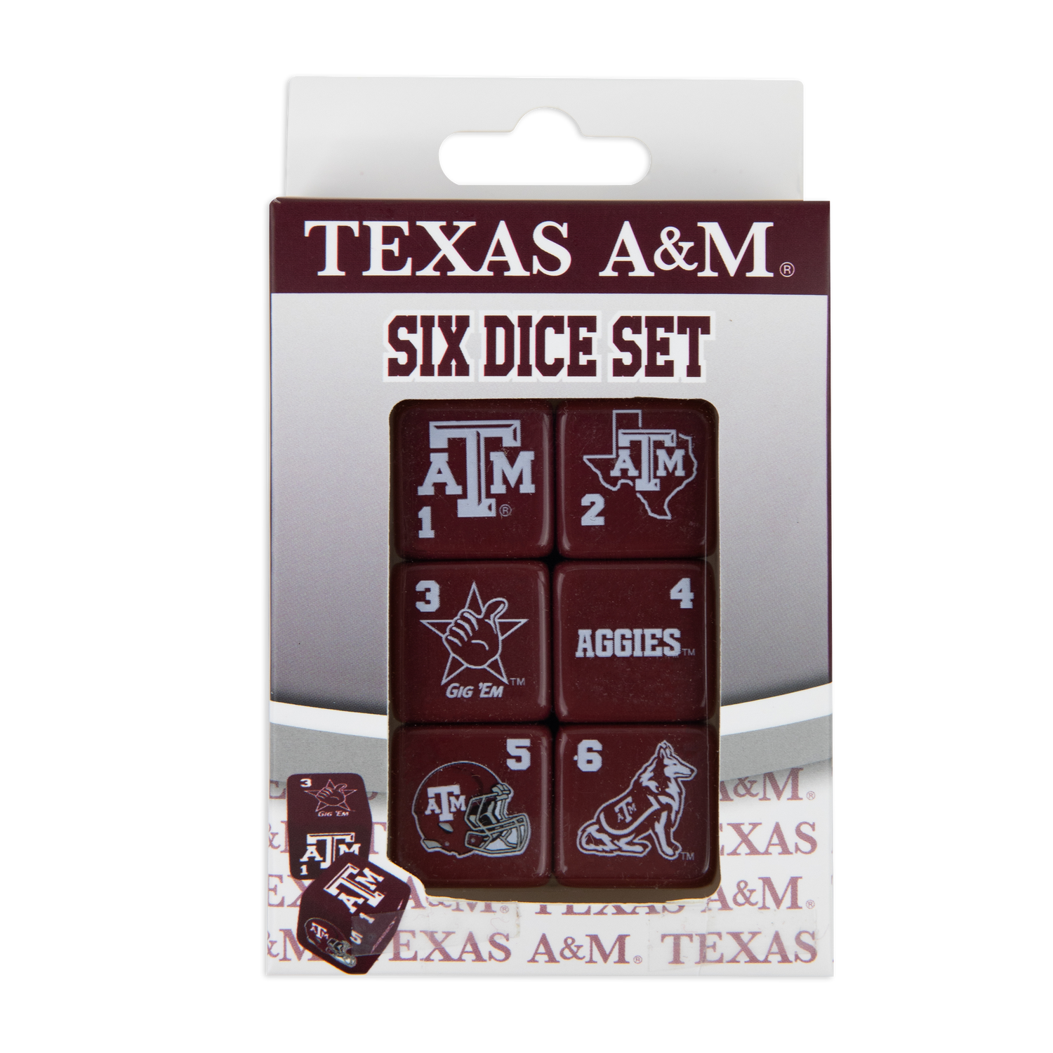 Texas A&M Six Dice Set