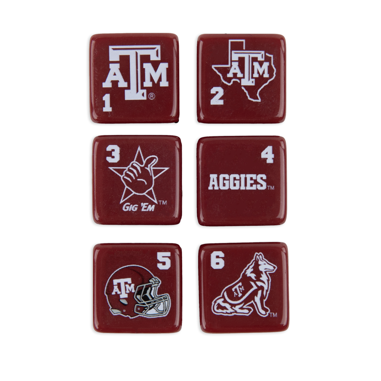 Texas A&M Six Dice Set