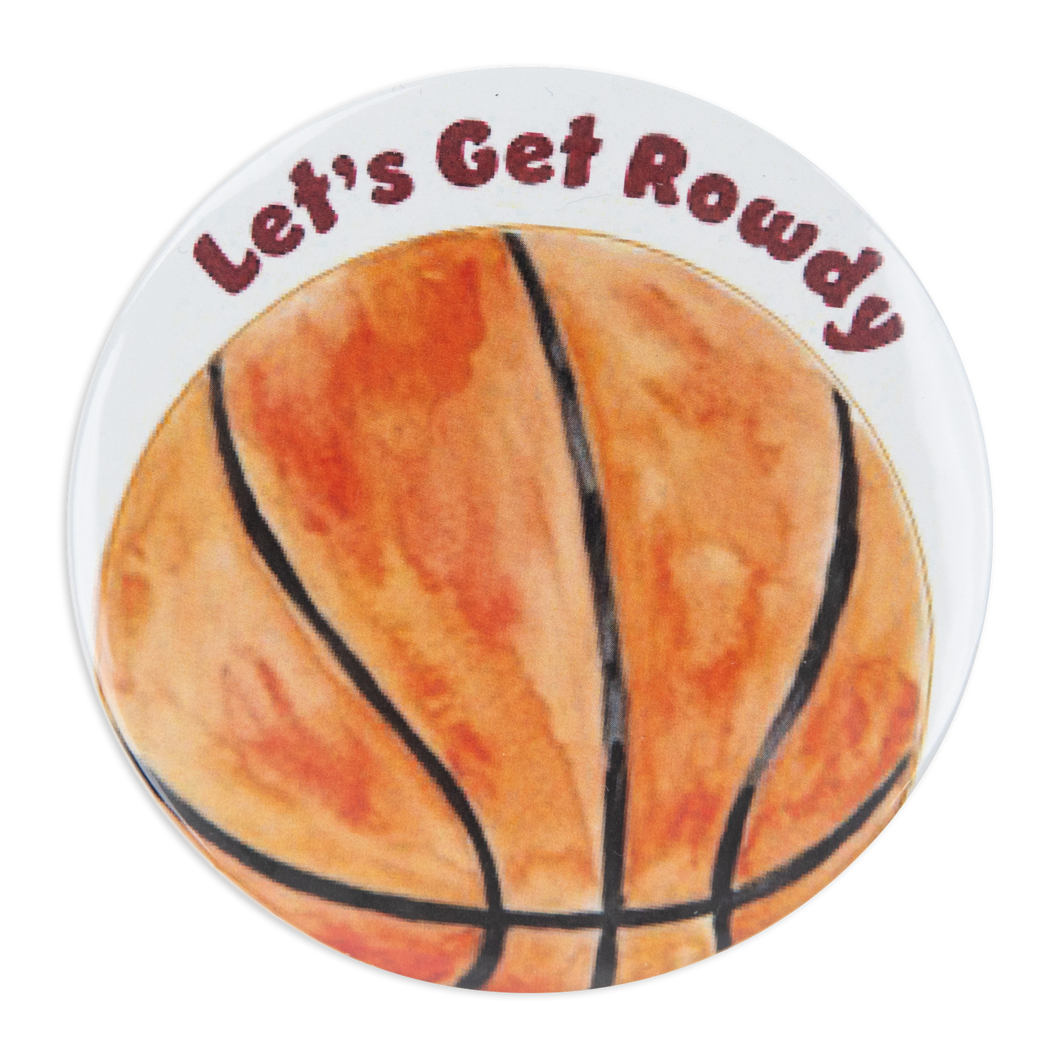 Lets Get Rowdy Basketball Button