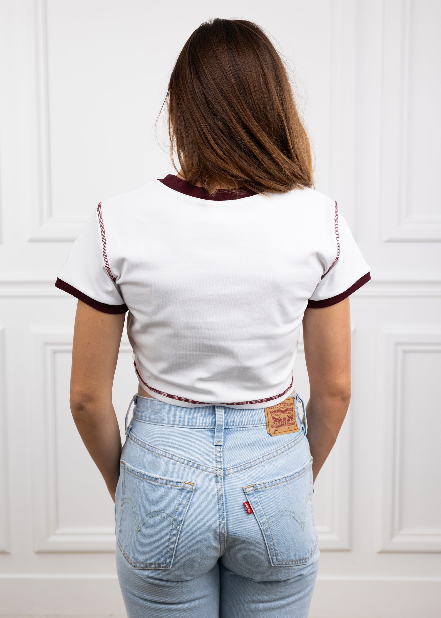 Aggies Bingo Cap Sleeve Crop Top