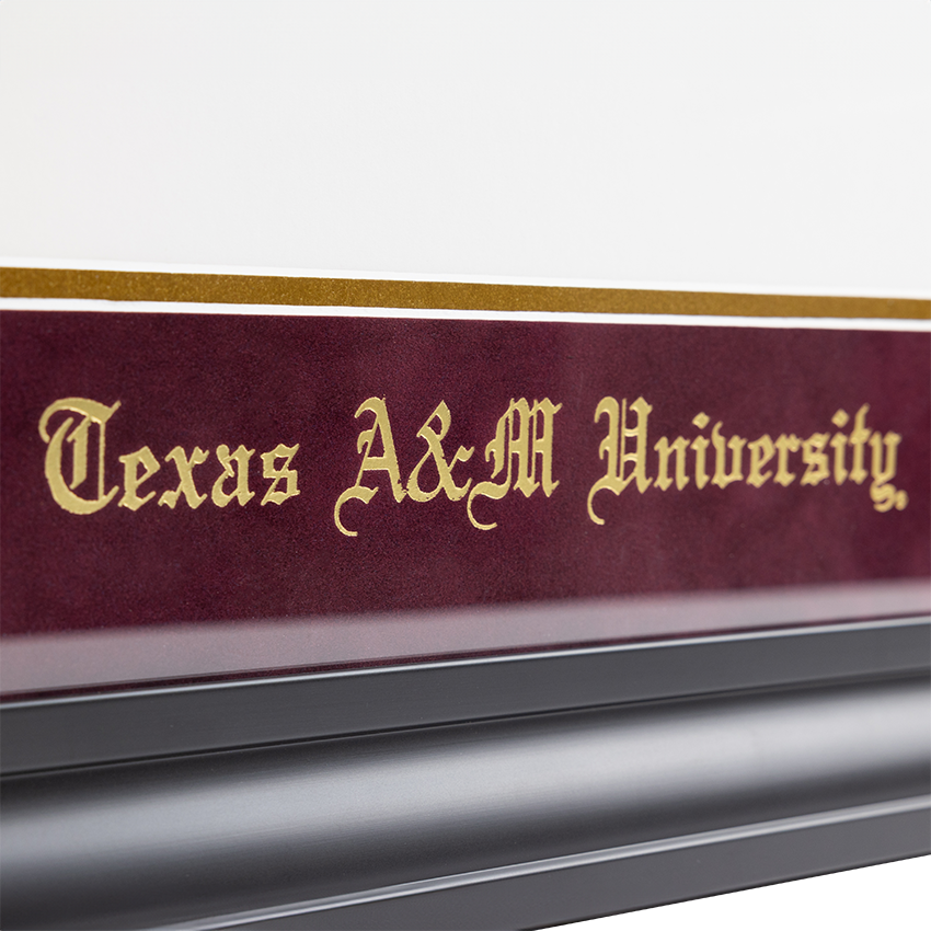 Executive Black with Maroon Suede Diploma Frame