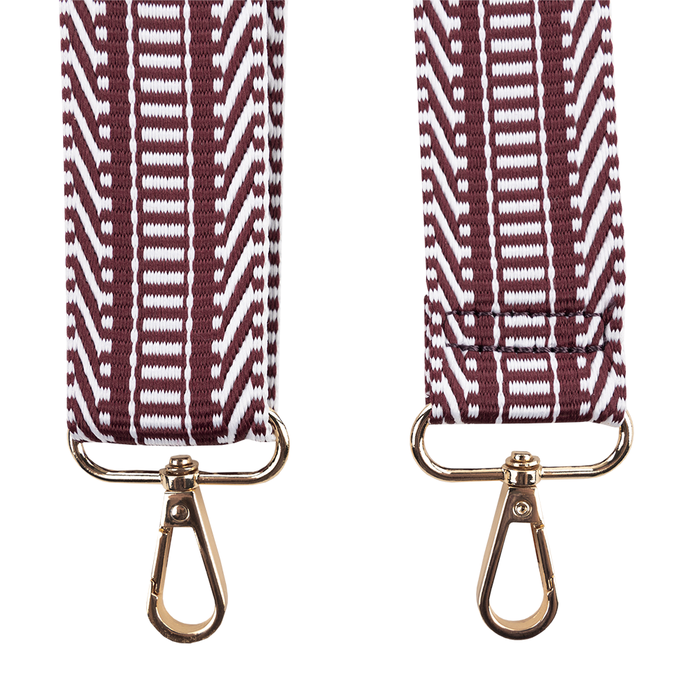 Maroon Dashed Purse Strap