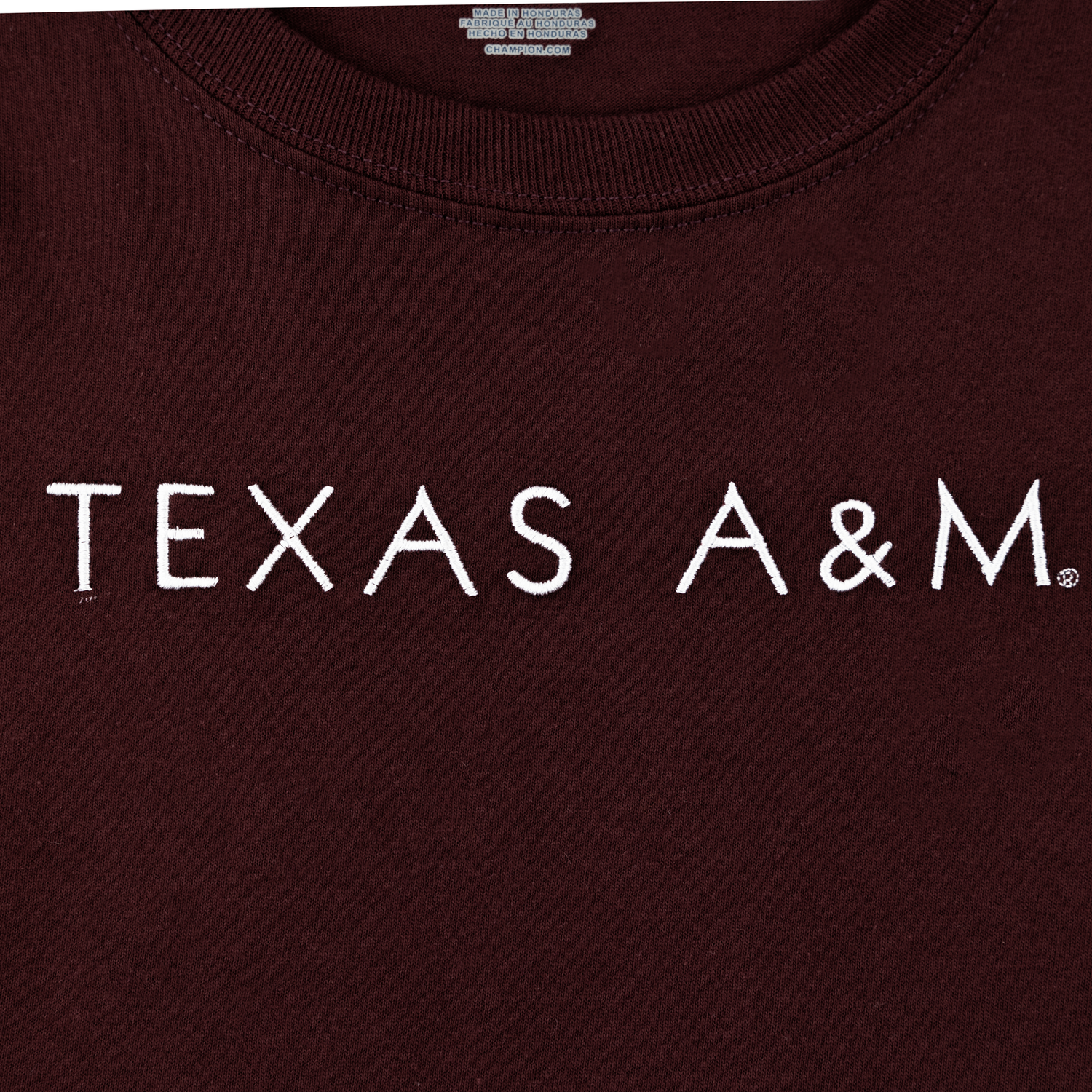 Texas A&M Embroidered Boyfriend Crop Tee