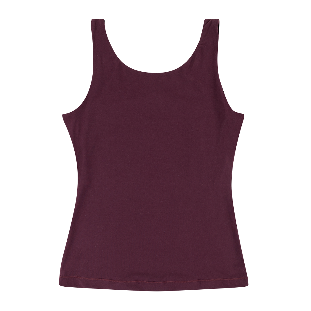 Maroon Round Neck Buttery Tank