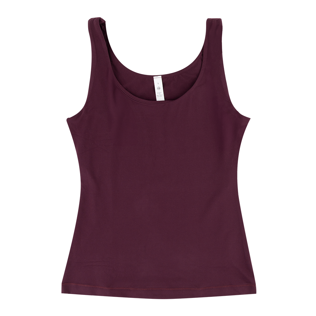 Maroon Round Neck Buttery Tank