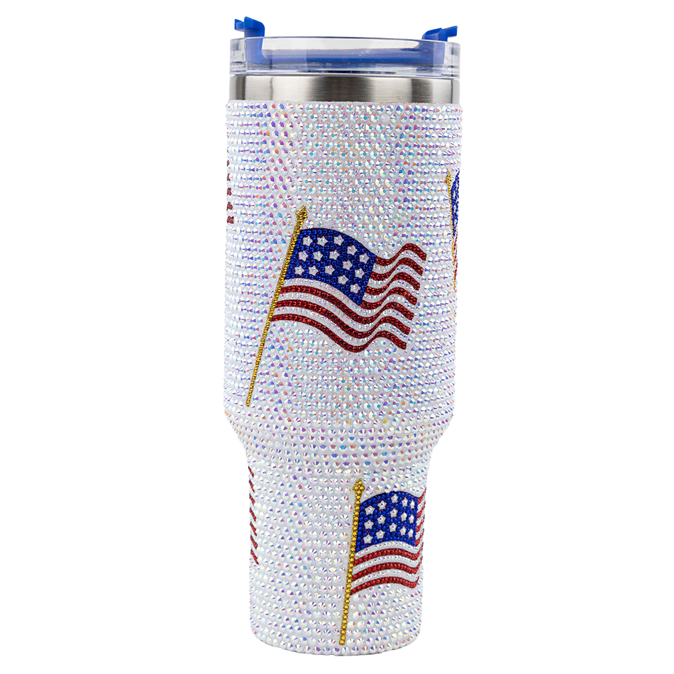 Queen of Sparkles Flag Rhinestone Tumbler