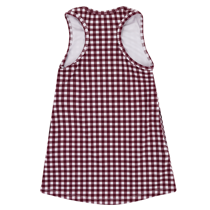 Maroon Youth Gingham Tennis Dress with Shorts