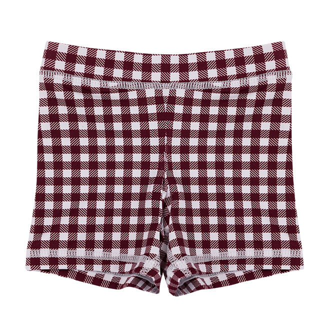 Maroon Youth Gingham Tennis Dress with Shorts