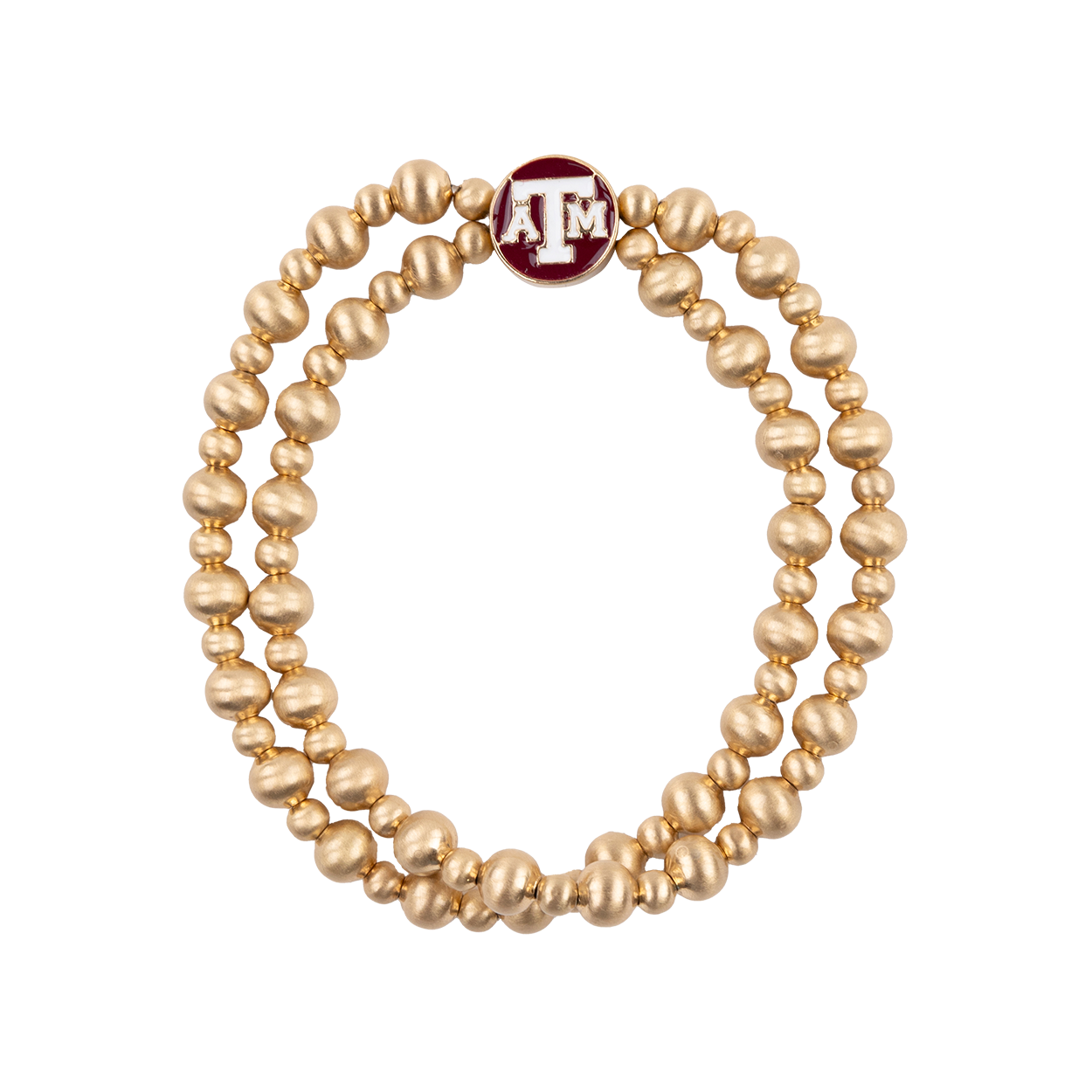 Texas A&M Set of 2 Ball Bead Stretch Bracelets