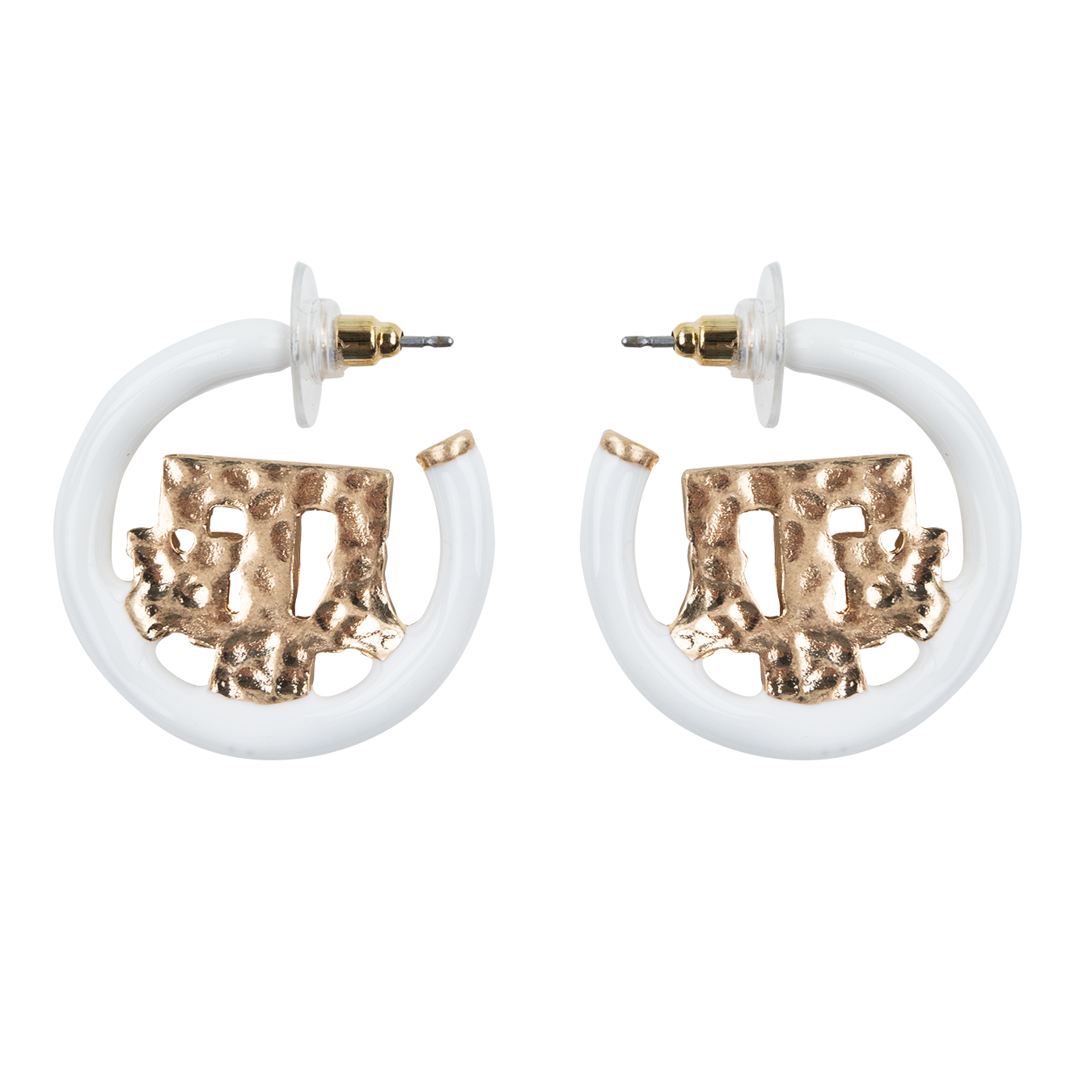 Texas A&M White Resin Hoop Earrings