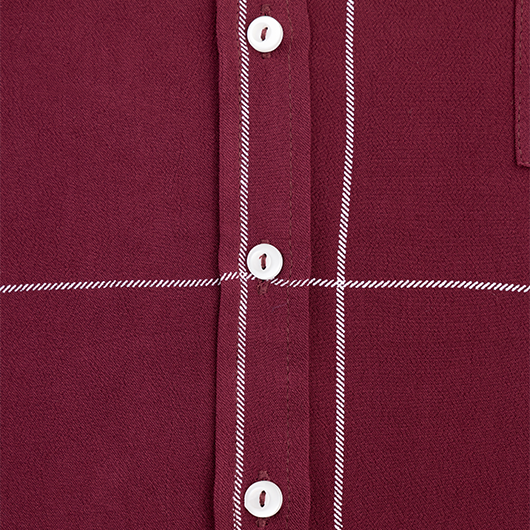 Maroon Square Short Sleeve Button Down