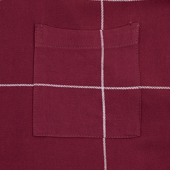 Maroon Square Short Sleeve Button Down