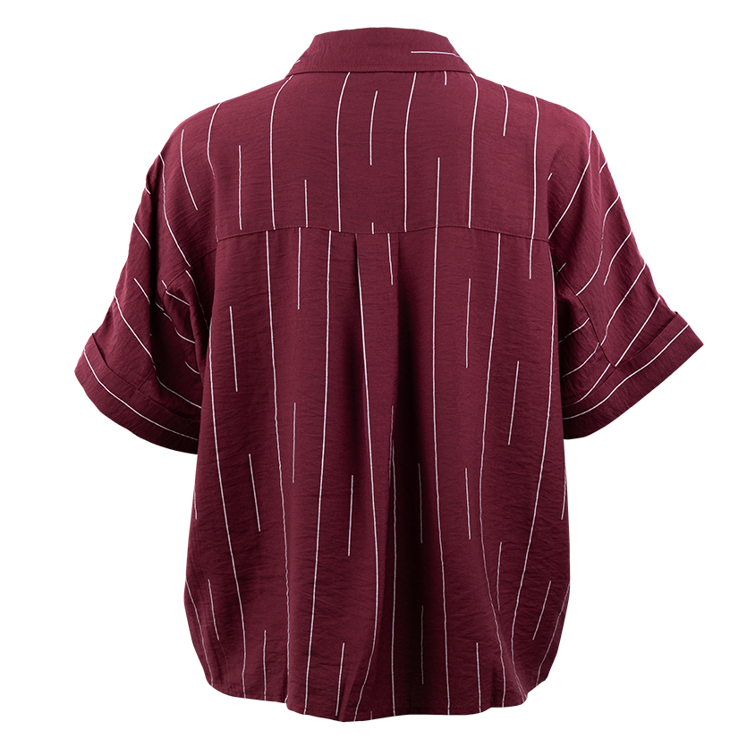 Maroon Button Down with Lines