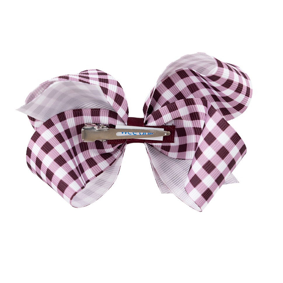 Medium Gingham Print Bow