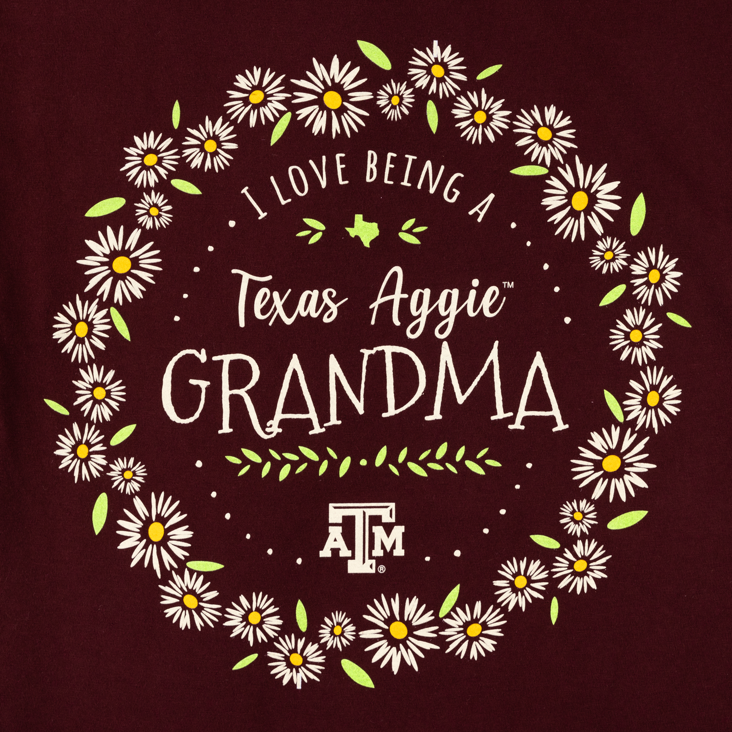 Texas A&M Aggie Daisies Grandma T-Shirt