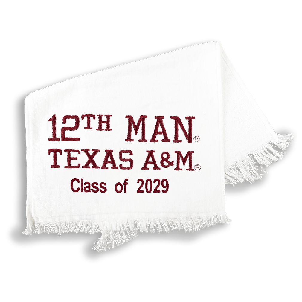 12th Man Texas A&M Embroidered Class of 2029 Towel