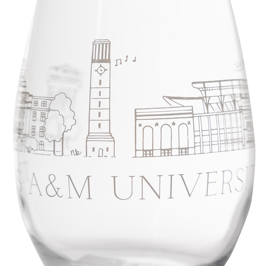 Texas A&M Skyline Wine Glass 12oz