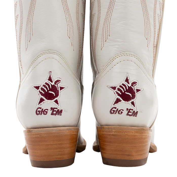 Texas A&M Aggies Womens Ivory Tall Boots