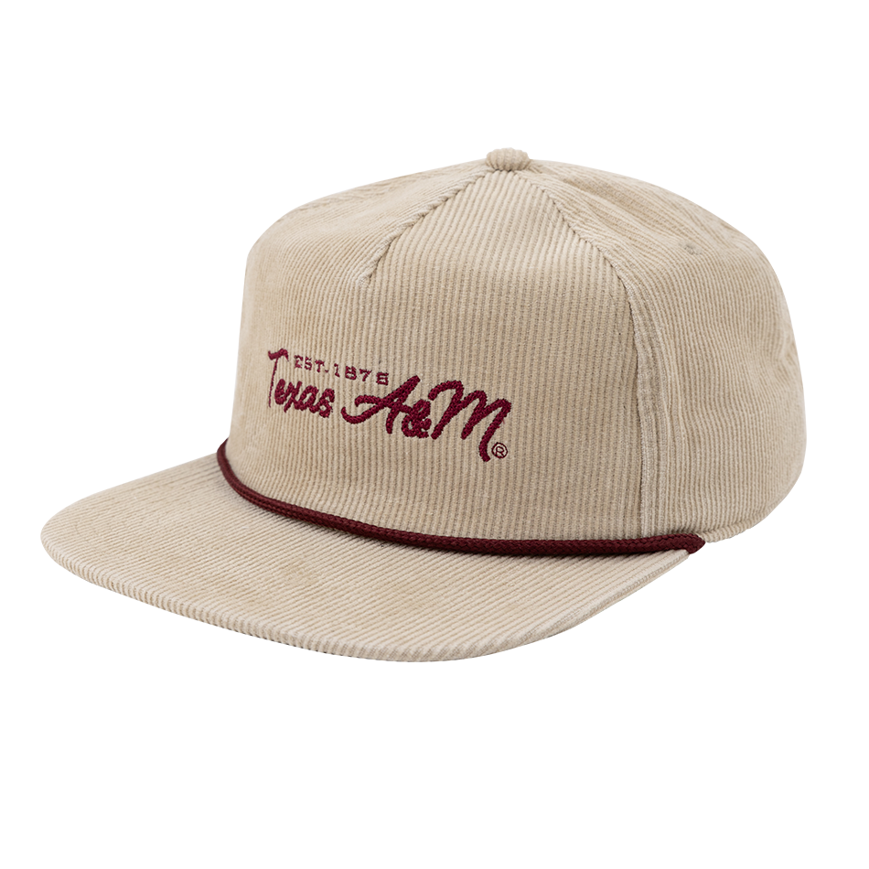 Texas A&M Tan Corduroy Rope Hat