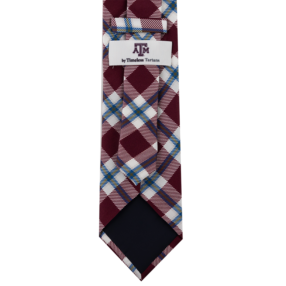 Maroon Plaid Silk Necktie