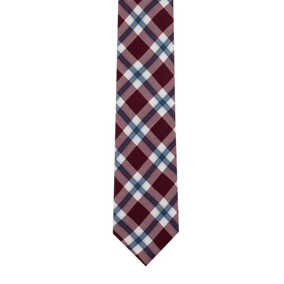 Maroon Plaid Silk Necktie