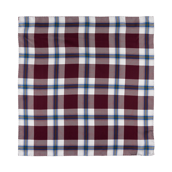 Maroon Plaid Silk Scarf