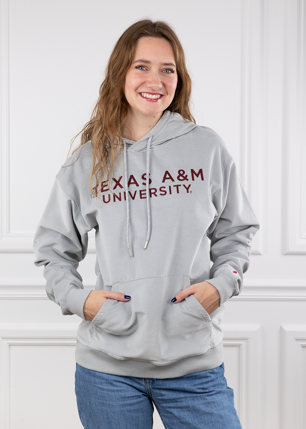 Texas A&M University Gray Corded Hoodie