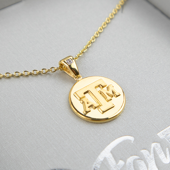 Texas A&M Raised ATM Pendant Necklace