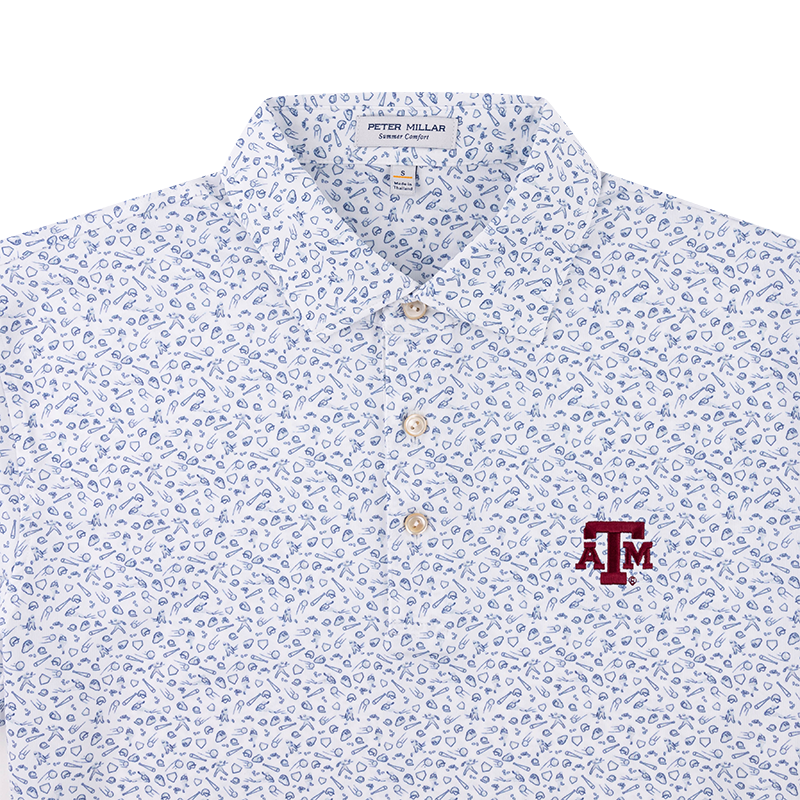 Texas A&M Peter Millar Batter Up Performance Jersey Polo