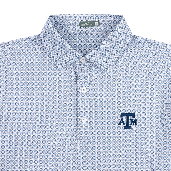 Texas A&M Gen Teal Navy Tile Polo