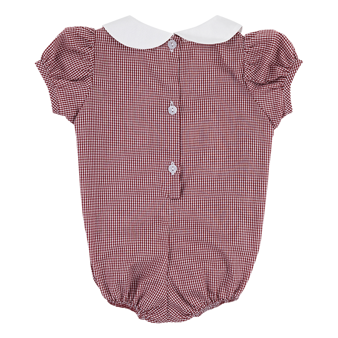 Texas A&M Infant Charlotte Mini Check Bubble Romper