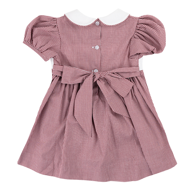 Texas A&M Toddler Sofia Smocked Check Dress