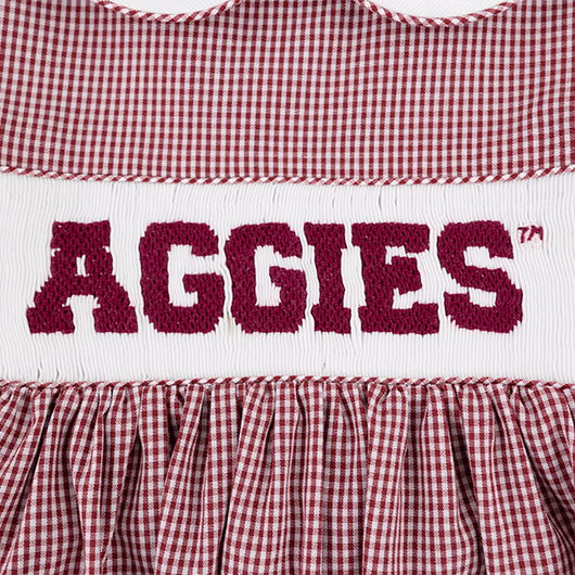 Texas A&M Toddler Sofia Smocked Check Dress