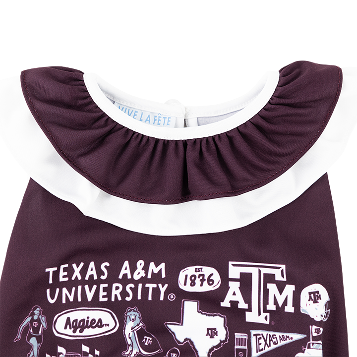 Texas A&M Infant Impressions Ruffle Collar Bodysuit