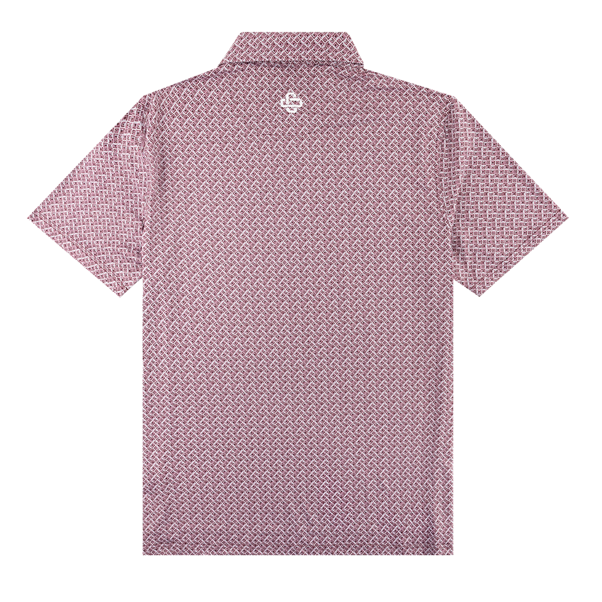 Maroon Geometric Polo