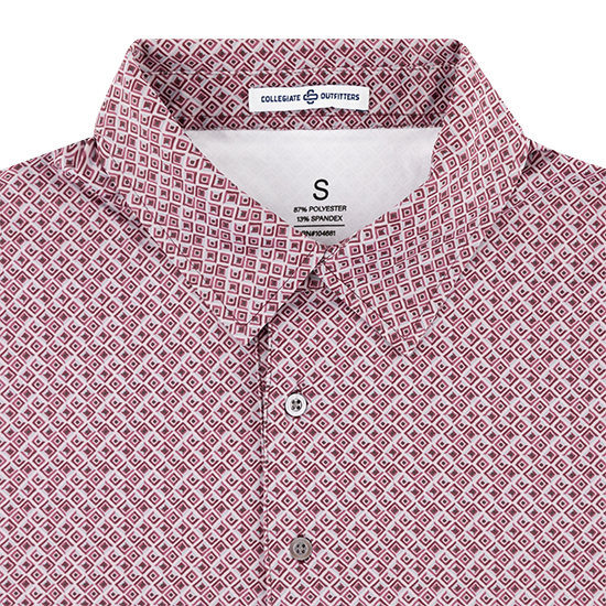 Maroon Geometric Polo