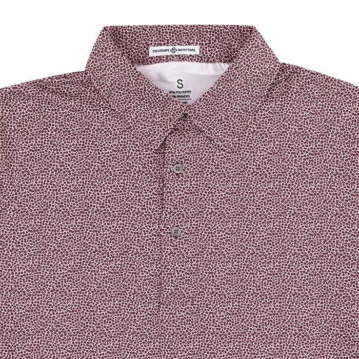 Maroon Floral Print Polo