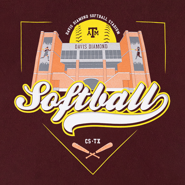 Texas A&M Softball David Diamond T-Shirt