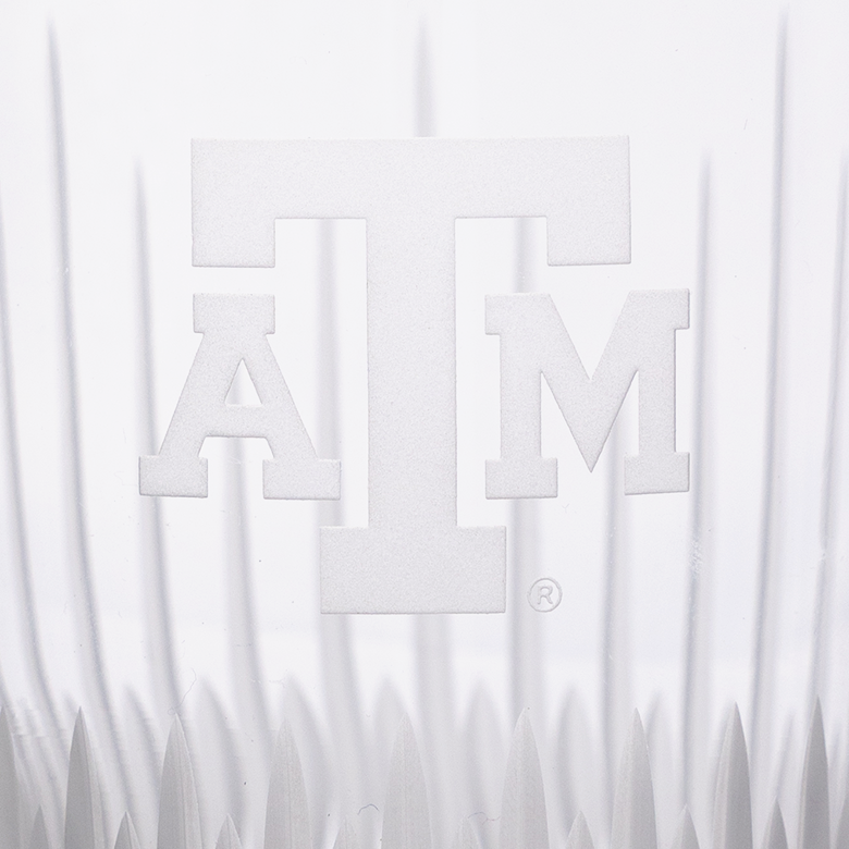 Texas A&M Spear-Cut Etched Rocks Glass 11oz