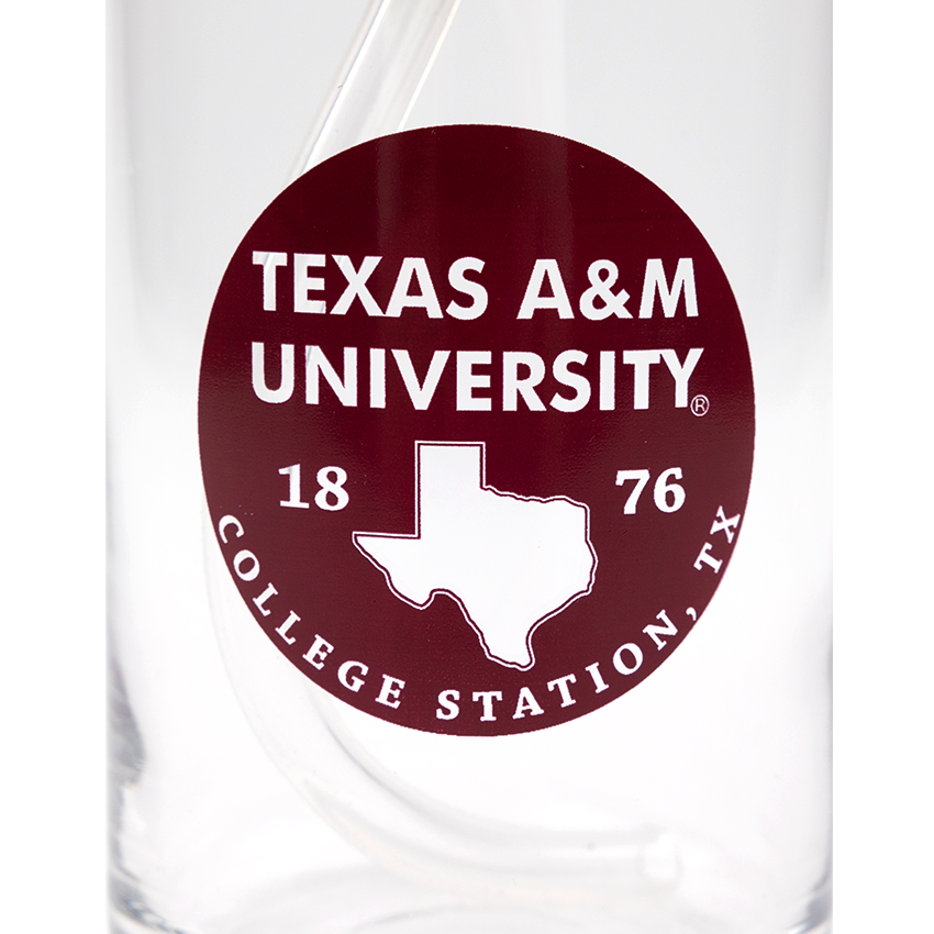 Texas A&M Glass Cup with Wooden Lid