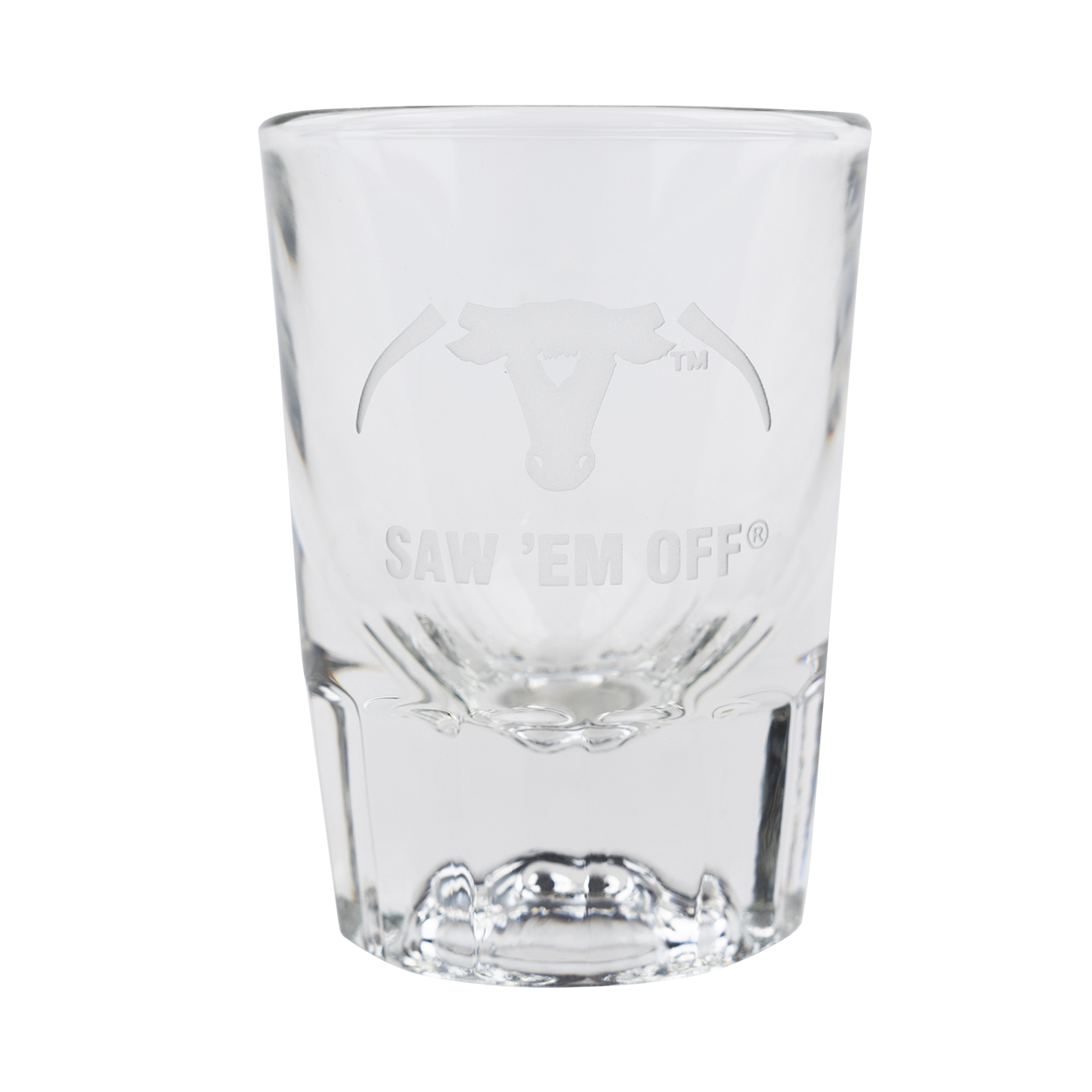 Saw 'Em Off Heavy Bottom Shot Glass