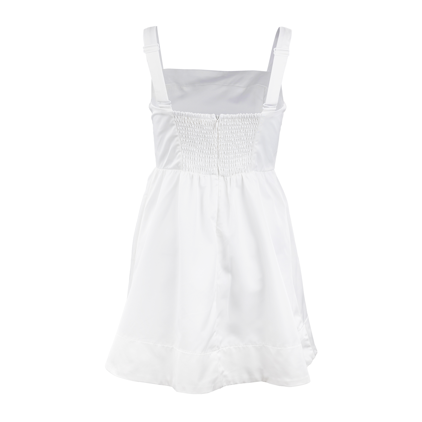 White Strap Flare Dress