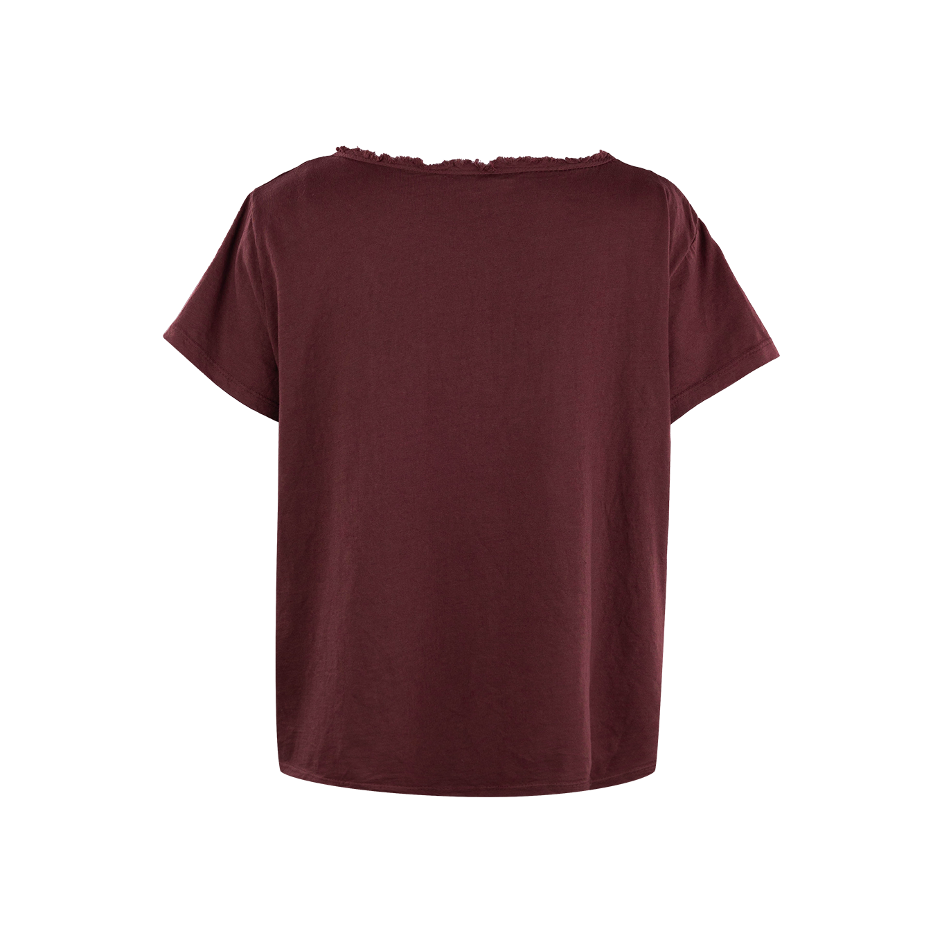 Collegiate Outfitters Maroon V-Neck Frayed Tee